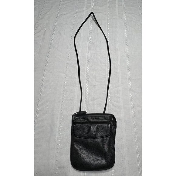 Vintage Fossil Black Leather Small Crossbody Bag Purse Supple Luxury Classic - Picture 2 of 13